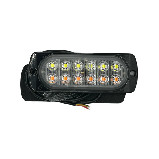 20Twenty Lighting 12 LED Waterproof White/Amber Strobe Light w/15 Flash Patterns