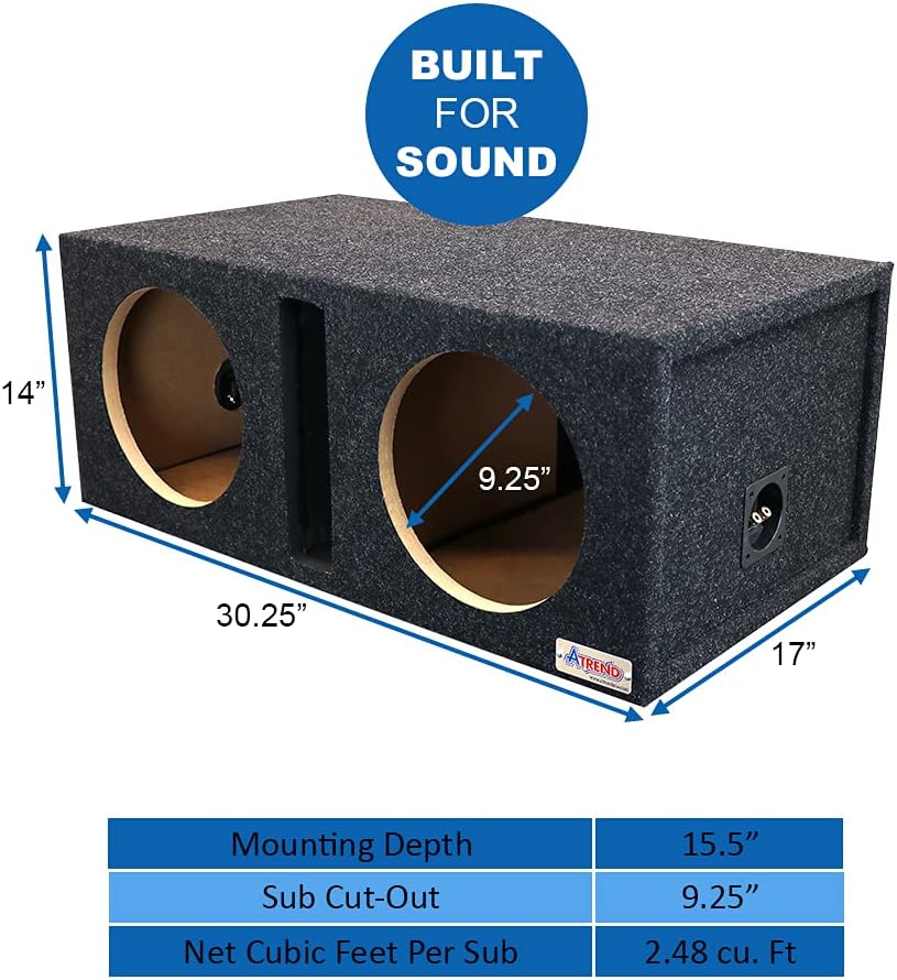 Atrend 10DQV-10" Dual Vented Subwoofer Box