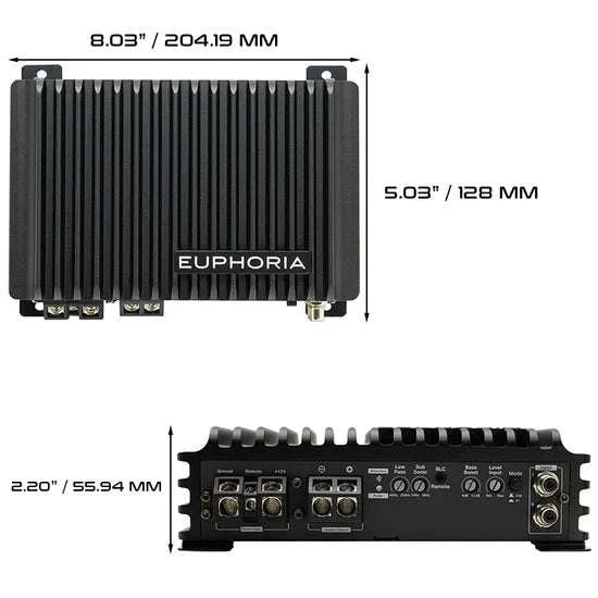 Euphoria Dual 8" Subwoofer Enclosure + Mono Amplifier