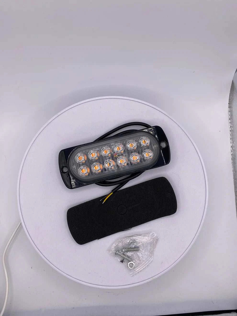 20Twenty Lighting 12 LED Waterproof Amber Strobe Light w/15 Flash Patterns