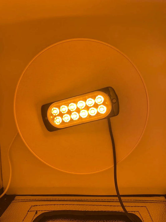 20Twenty Lighting 12 LED Waterproof Amber Strobe Light w/15 Flash Patterns