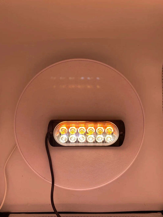 20Twenty Lighting 12 LED Waterproof White/Amber Strobe Light w/15 Flash Patterns