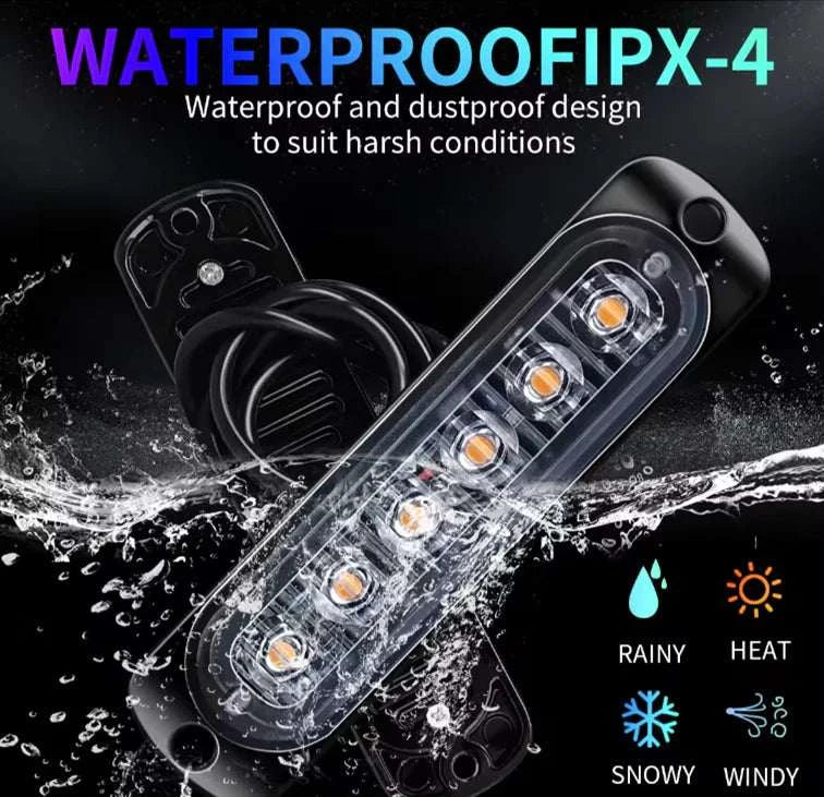 20Twenty Lighting 6 LED Waterproof White Strobe Light W/10 Flash Patterns