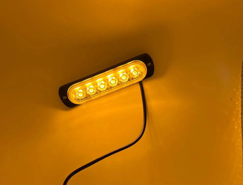 20Twenty Lighting 6 LED Waterproof Amber Strobe Light w/10 Flash Patterns