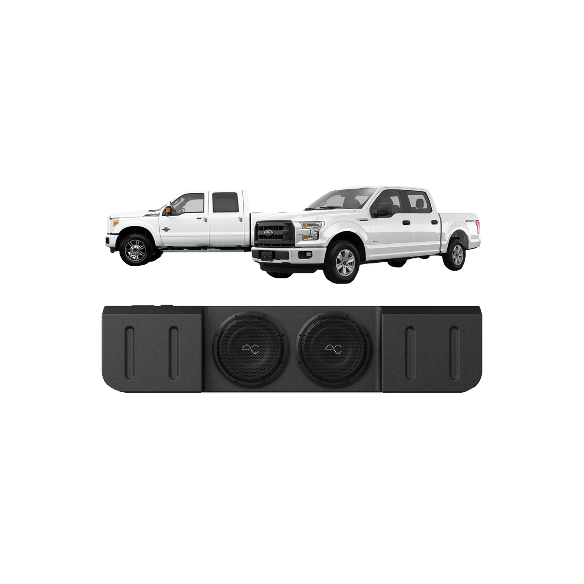 AudioControl TXFF15D10 Ford F-150 (2015-23) / F-250/350 (2017+) Under Seat Dual 10" Loaded Subwoofer Enclosure
