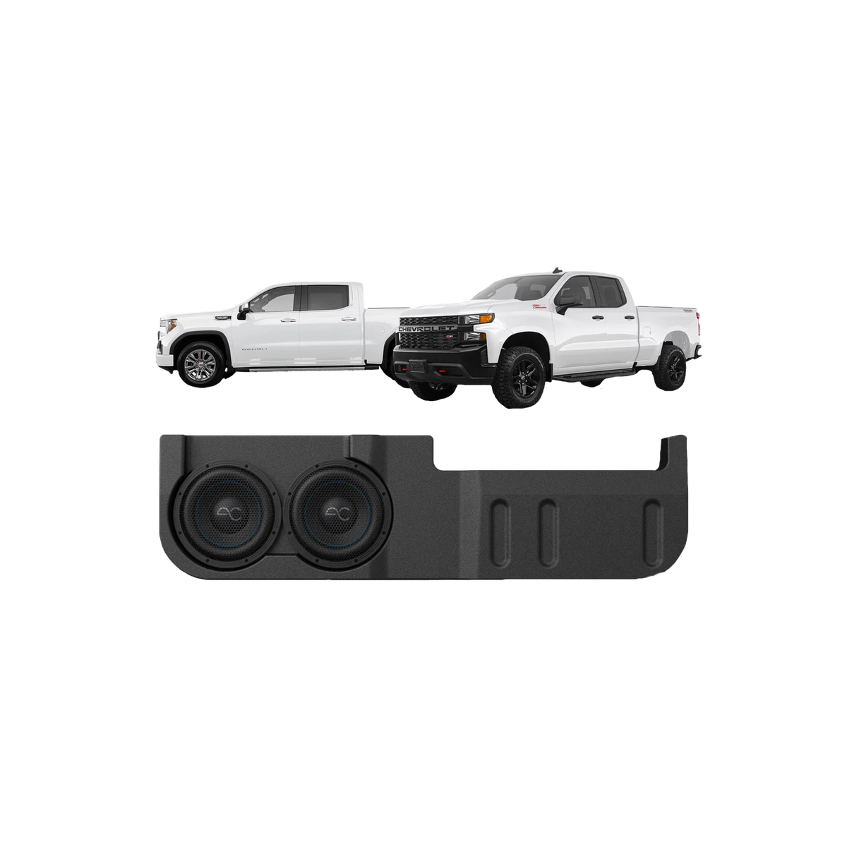 AudioControl TXGM19D10 Chevy Silverado/GMC Sierra (2019+) Under Seat Dual 10" Loaded Subwoofer Enclosure