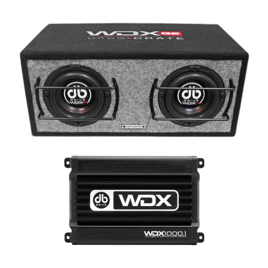 DB Drive Dual 6.5" Loaded Subwoofer Enclosure + Mono Amplifier