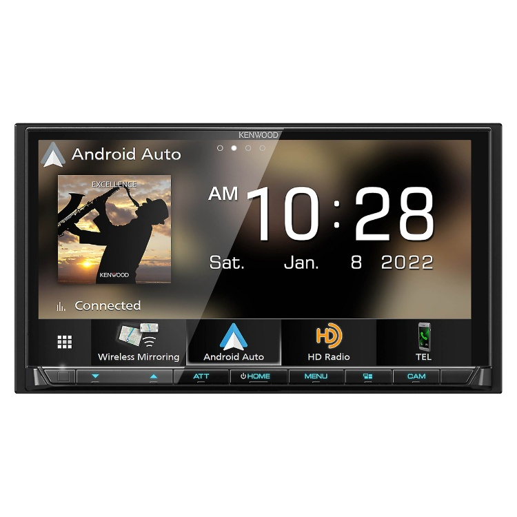 Kenwood Kenwood DMX908S 6.95" Wireless Apple CarPlay & Android Auto Receiver – 4 Camera Inputs, USB-C