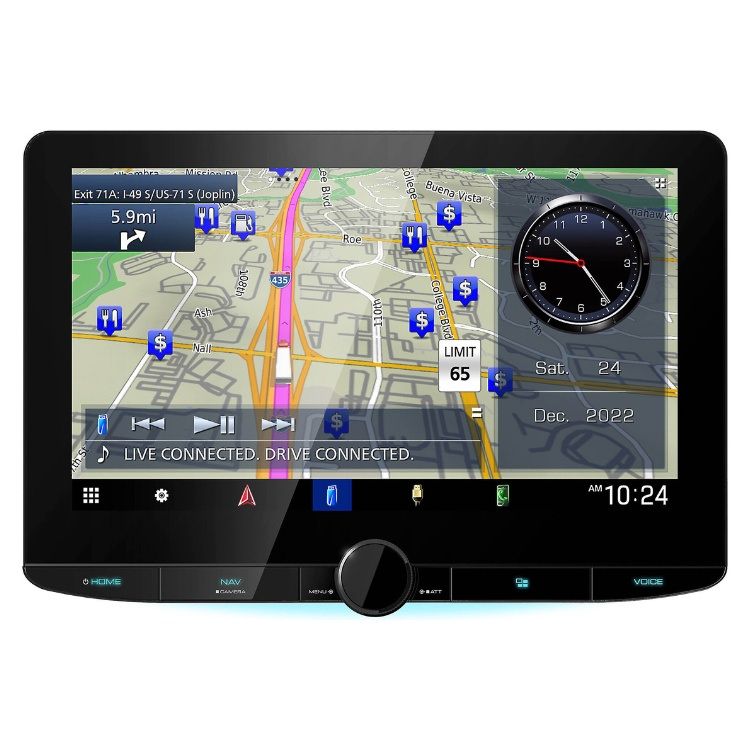 Kenwood DNR1008RVS 10.1" Floating Navigation Receiver w/ Garmin GPS, Wireless CarPlay & Android Auto (RV/Truck)