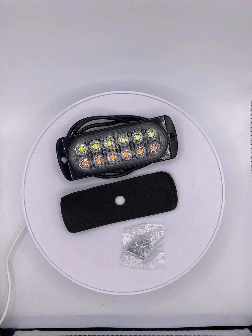 20Twenty Lighting 12 LED Waterproof White/Amber Strobe Light w/15 Flash Patterns