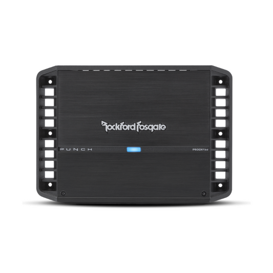 Rockford Fosgate P500X1BD subwoofer amplifier with sleek black design.