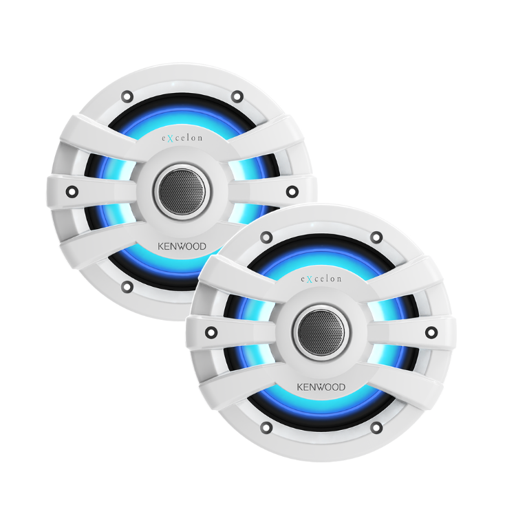 Kenwood eXcelon XM65WL 6.5" Marine Speakers with RGB Lighting