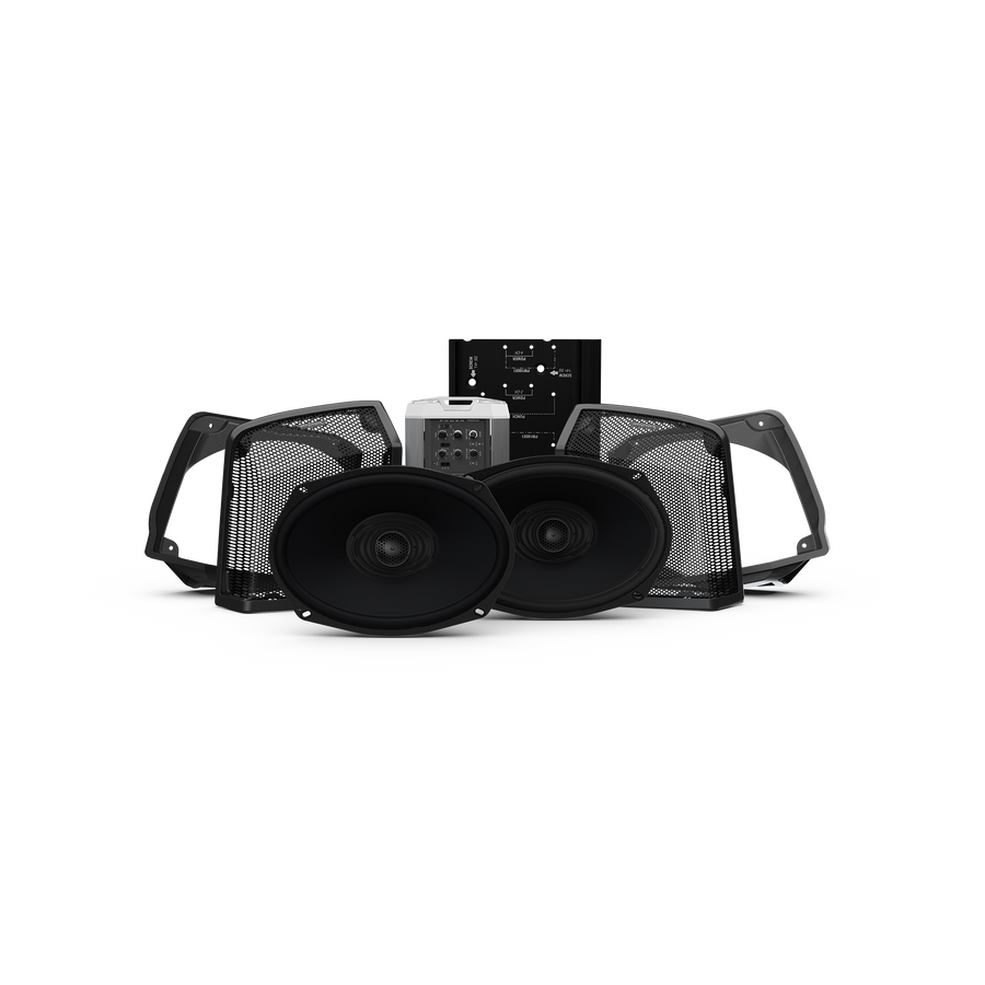 Rockford Fosgate HD9813RK-STAGE2 Harley Road King Audio Kit (1998–2013, Stage 2, Amp & 6x9 Saddlebag Speakers, Plug & Play)