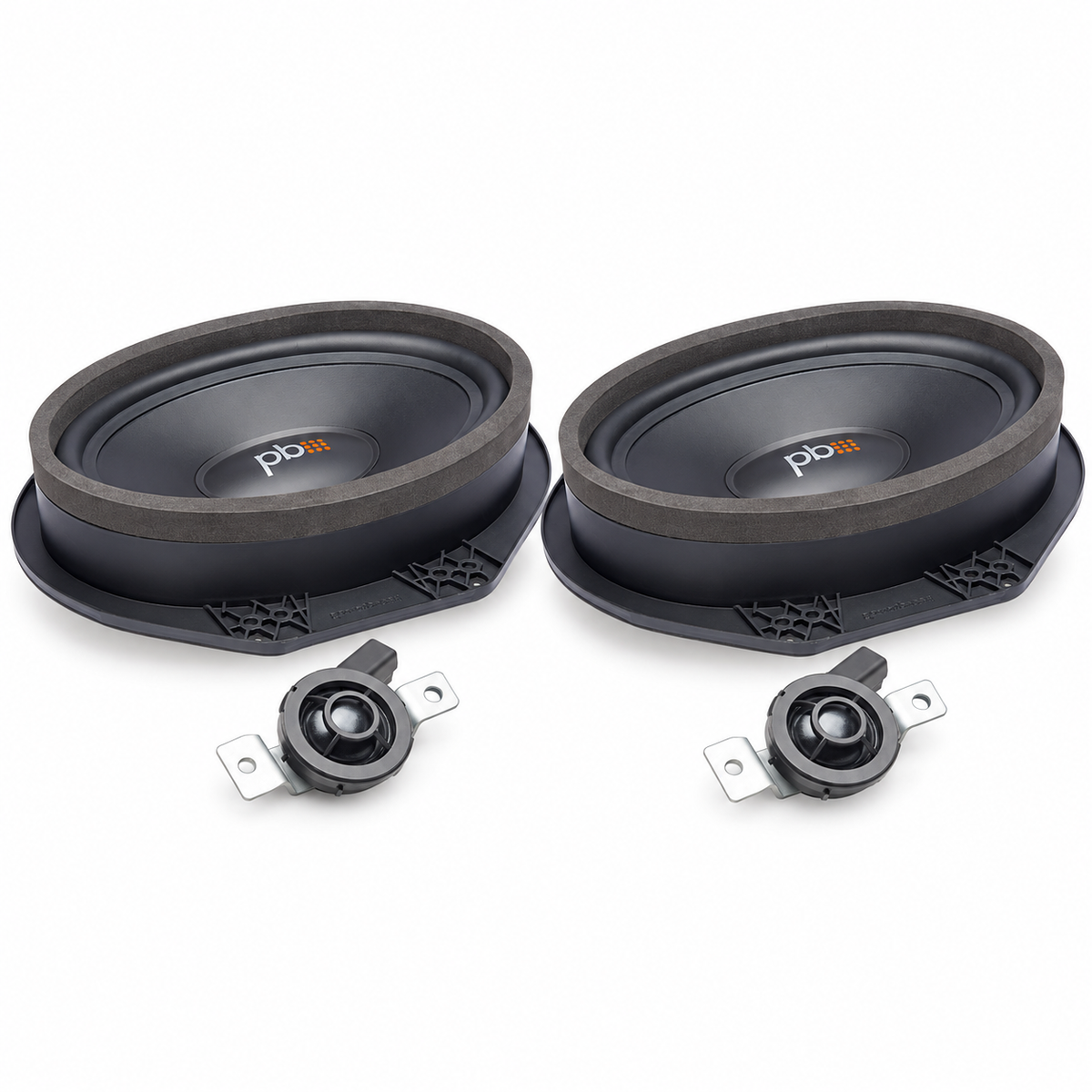 PowerBass OE69C-FD 6x9" Ford/Lincoln OEM Component Speakers complete set: two woofers and two tweeters