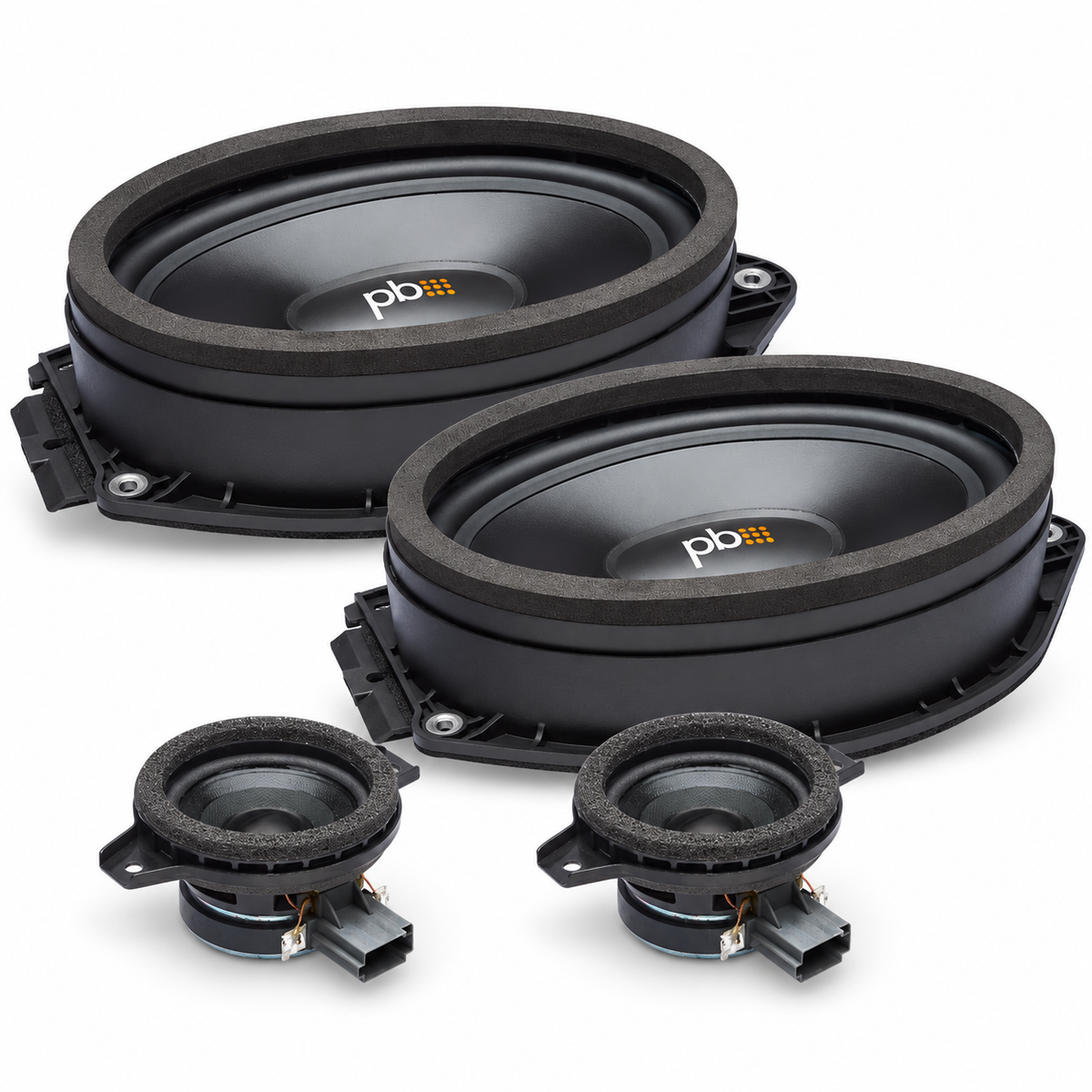 Complete OE69C-GM2 four-speaker set: two 6x9 woofers and two 2.75-inch dash speakers