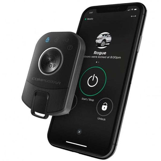 Compustar Pro R5 remote kit with smartphone integration and hands-free keyless entry.